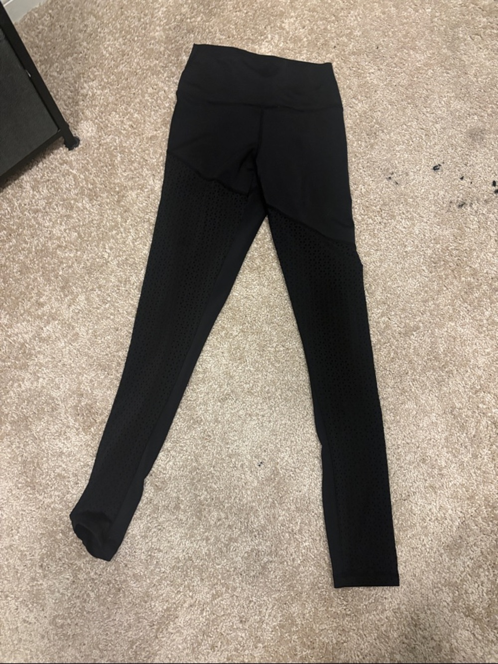 BuffBunny Black High-Waist Leggings with Textured Panels